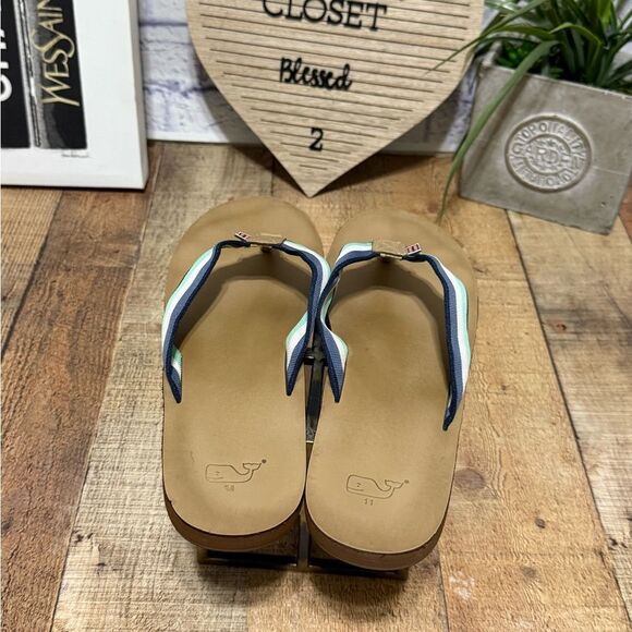 Vineyard Vines Men’s size 11 flip flops Grosgrain Ribbon‎ - Picture 3 of 12